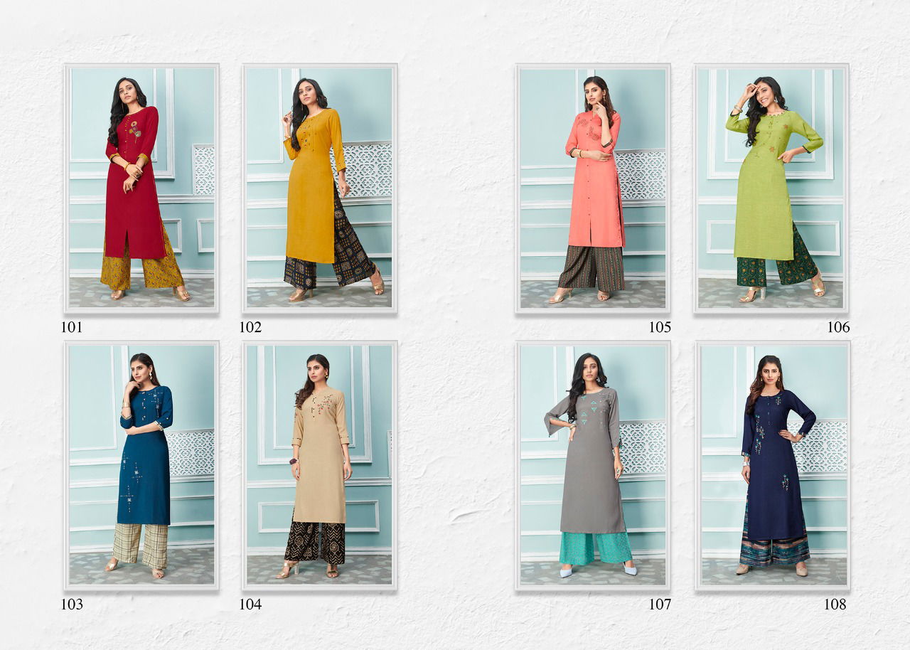 LT FABRICS GLORY Latest Fancy Festive Wear Heavy Designer Rayon Kurtis With Bottom Collection